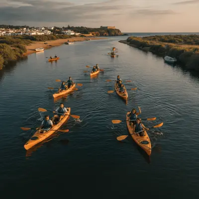 Caiaque no Rio Mira em Vila Nova de Milfontes